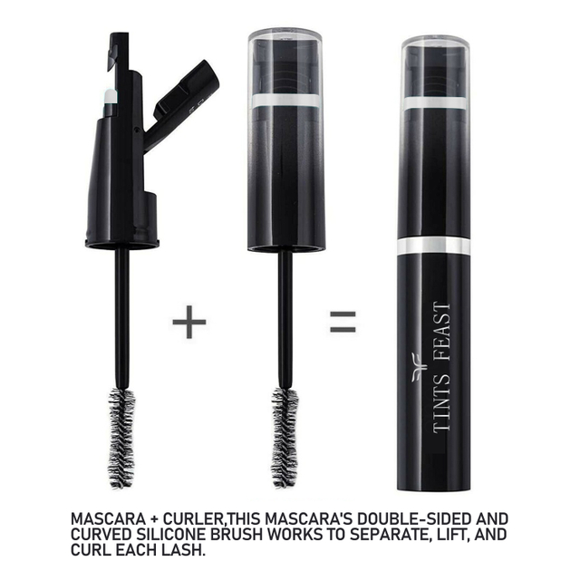 2 IN 1 VOLUMIZING MASCARA+EYELASH CURLER