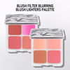 Ultra-pigmented matte blushes + High shine blush lighter formulas 4 color palette