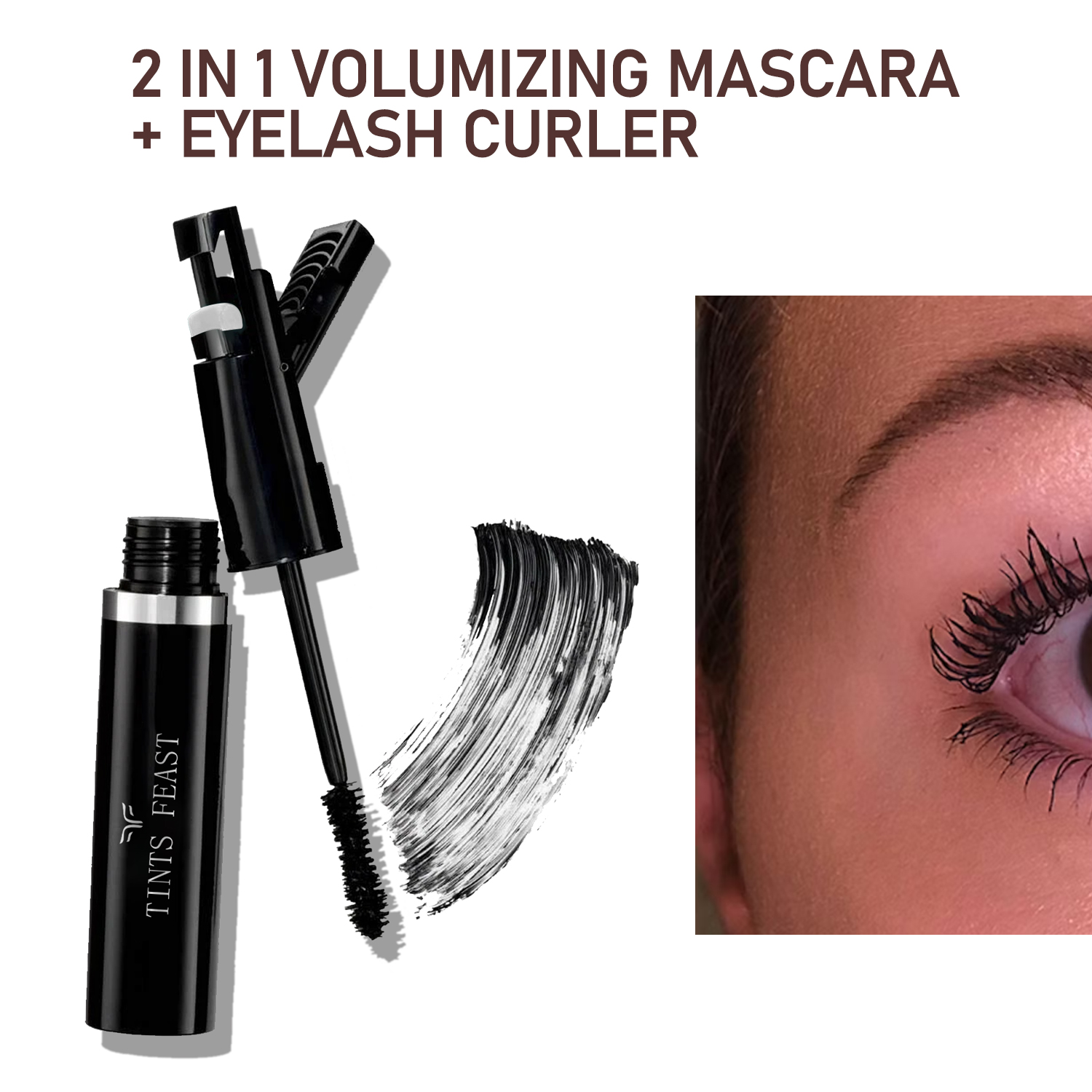 2 ইন 1 ভলিউমাইজিং মাস্কারা + আইল্যাশ কার্লার