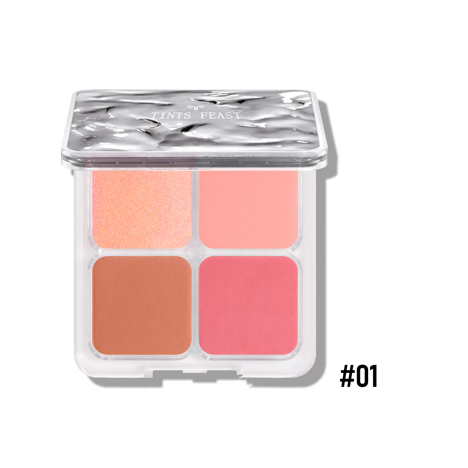 Ultra-pigmented matte blushes + High shine blush lighter formulas 4 color palette
