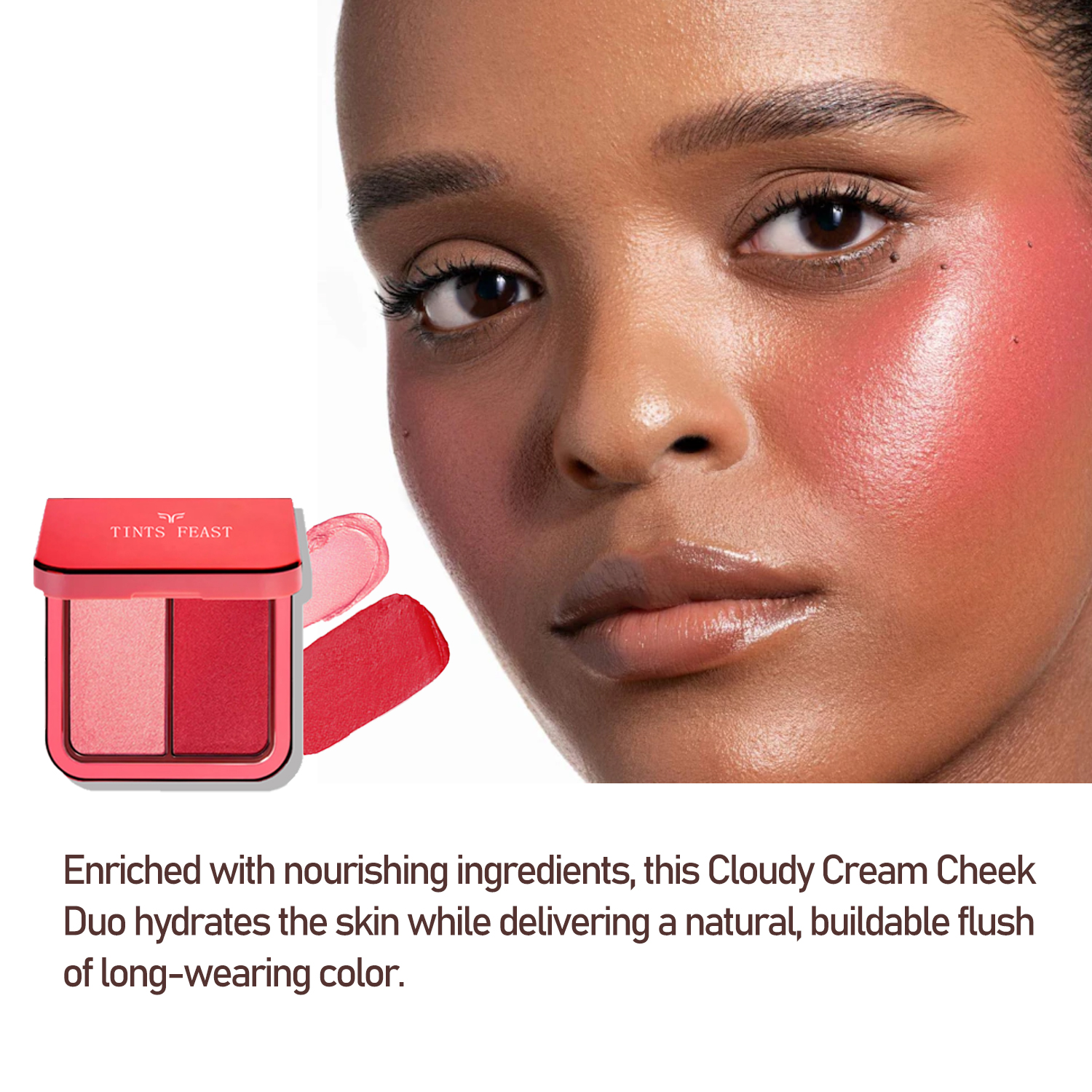 হাইলাইটার সহ ভেগান ক্লাডি ক্রিম গাল