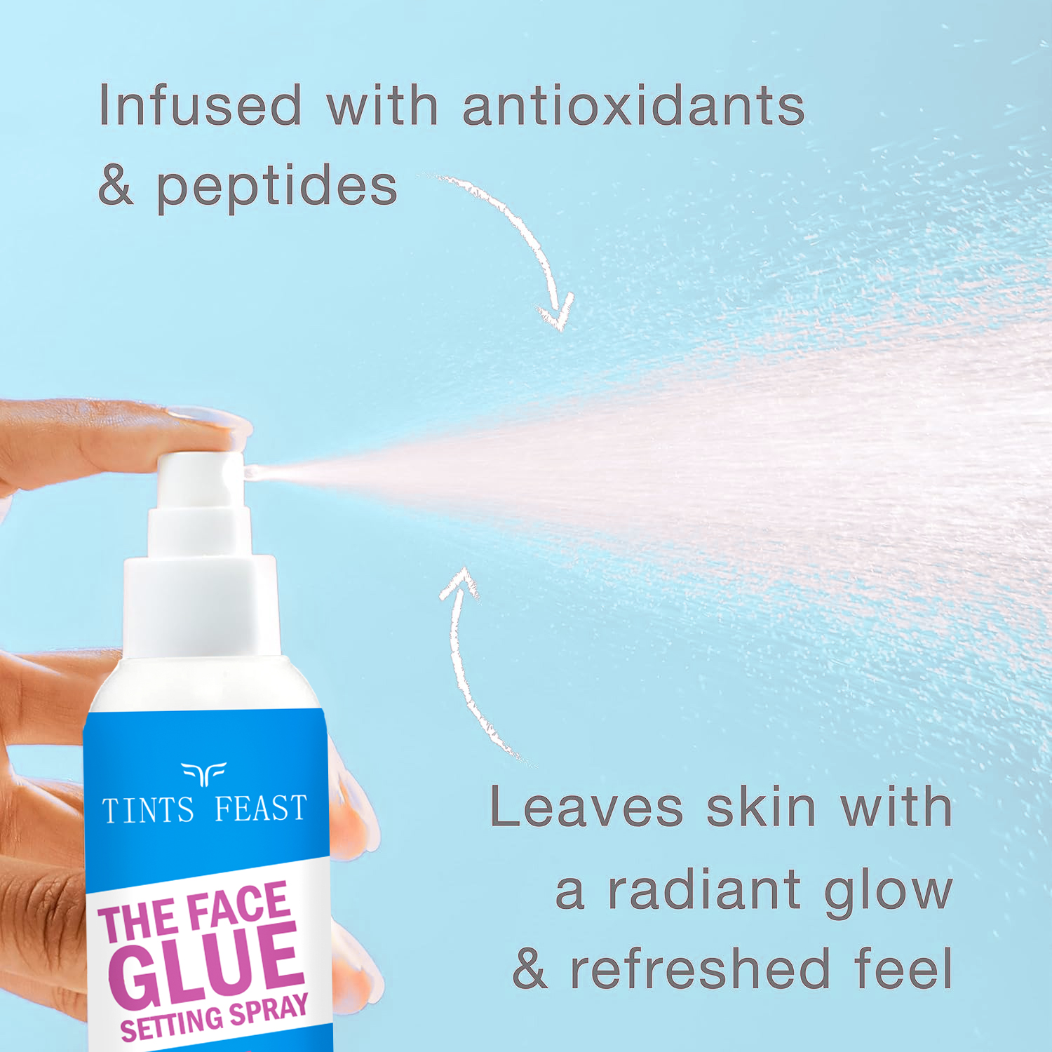 TINTS FEAST HANDLICHE Label Ölkontrolle wasserdichtes mattes veganes Make -up -Spray