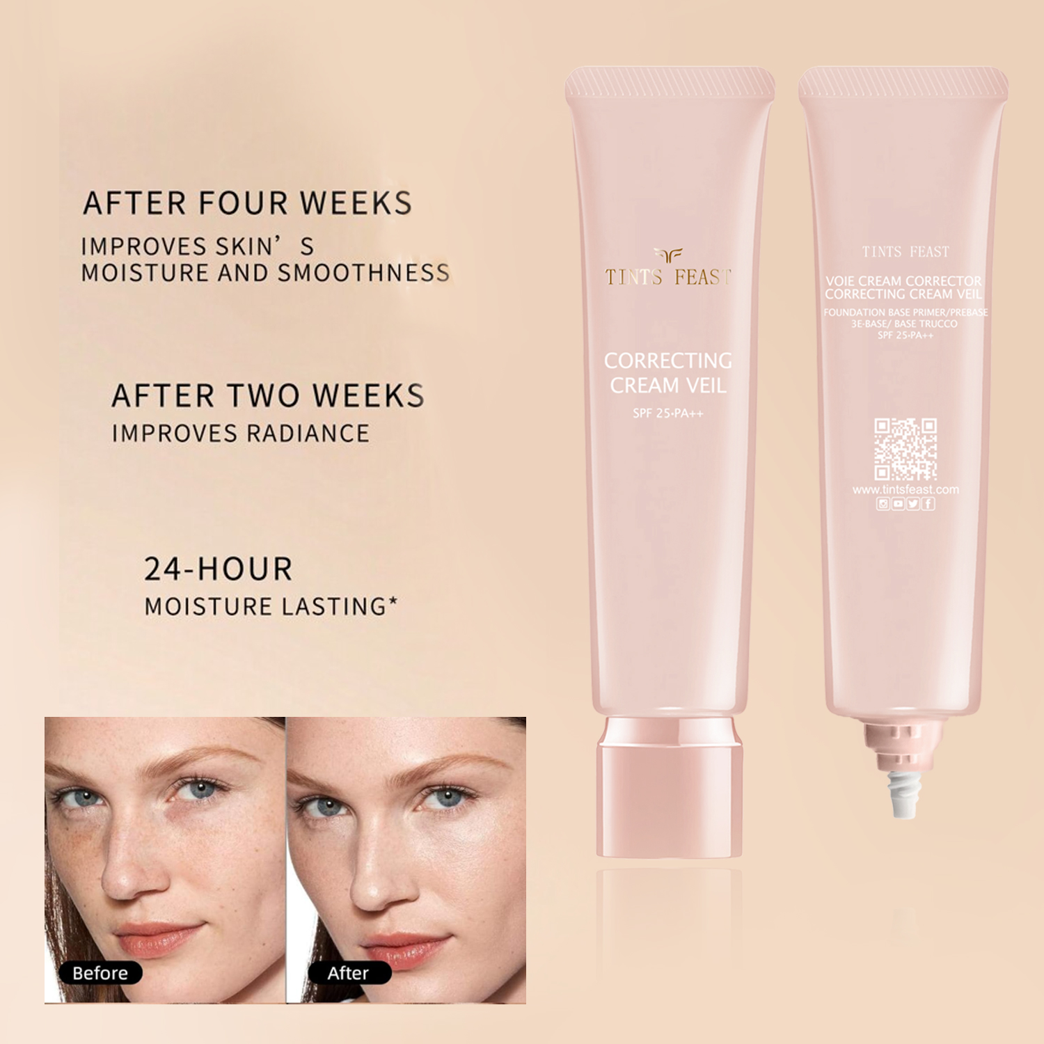 Skincare Primer for Dullness Diffusion & Pore Blurring Correcting Cream