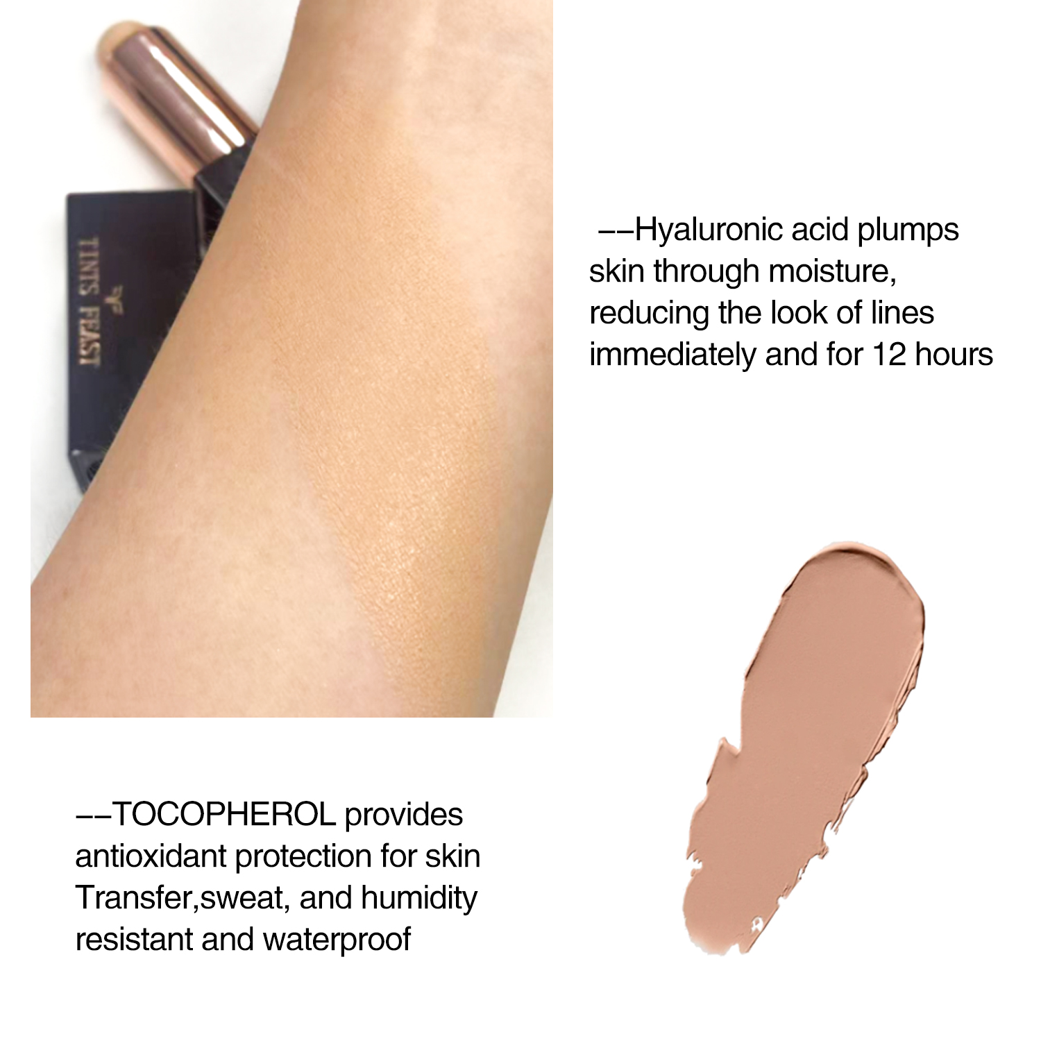 Product Name ULTRA RADIANCE SERUM CREME MAKEUP FOUNDATION Main Ingredient Vegan Function Waterproof, long lasting, Easy-to-Apply, Highly pigmented Usage Daily Charming Makeup