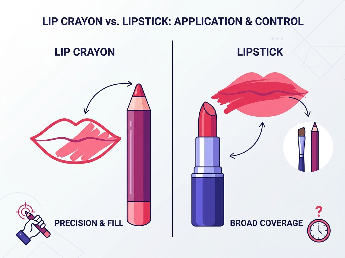 Comparing lip product formats for precision and style