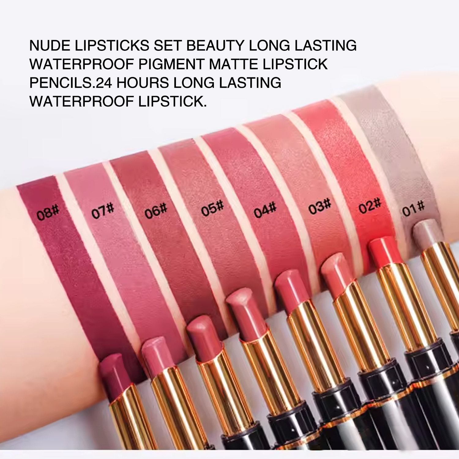 LONG LASTING WATERPROOF PIGMENT MATTE LIPSTICK PENCILS.