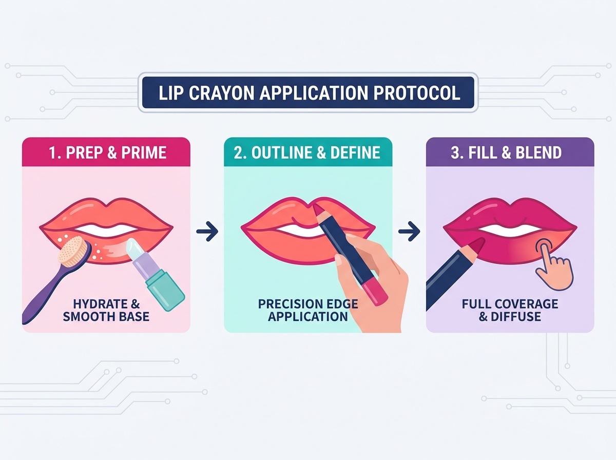 lip crayon application
