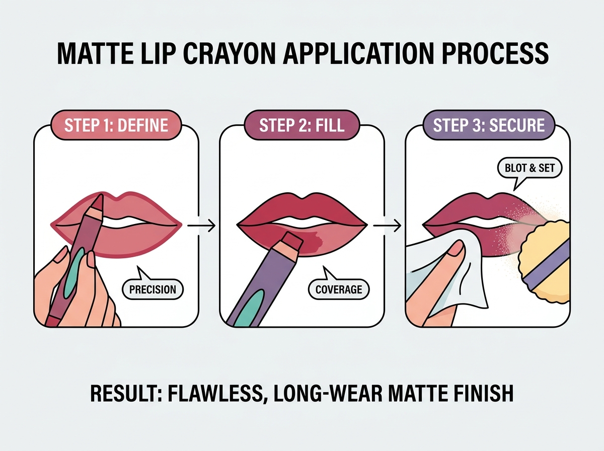 Matte Lip Crayon Application Canvas Preparation
