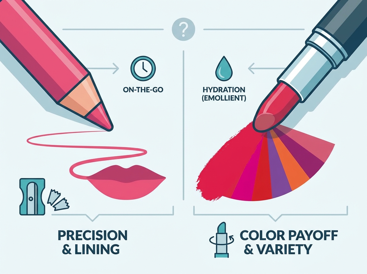 Paghahambing ng tradisyonal na lipstick at lip crayons