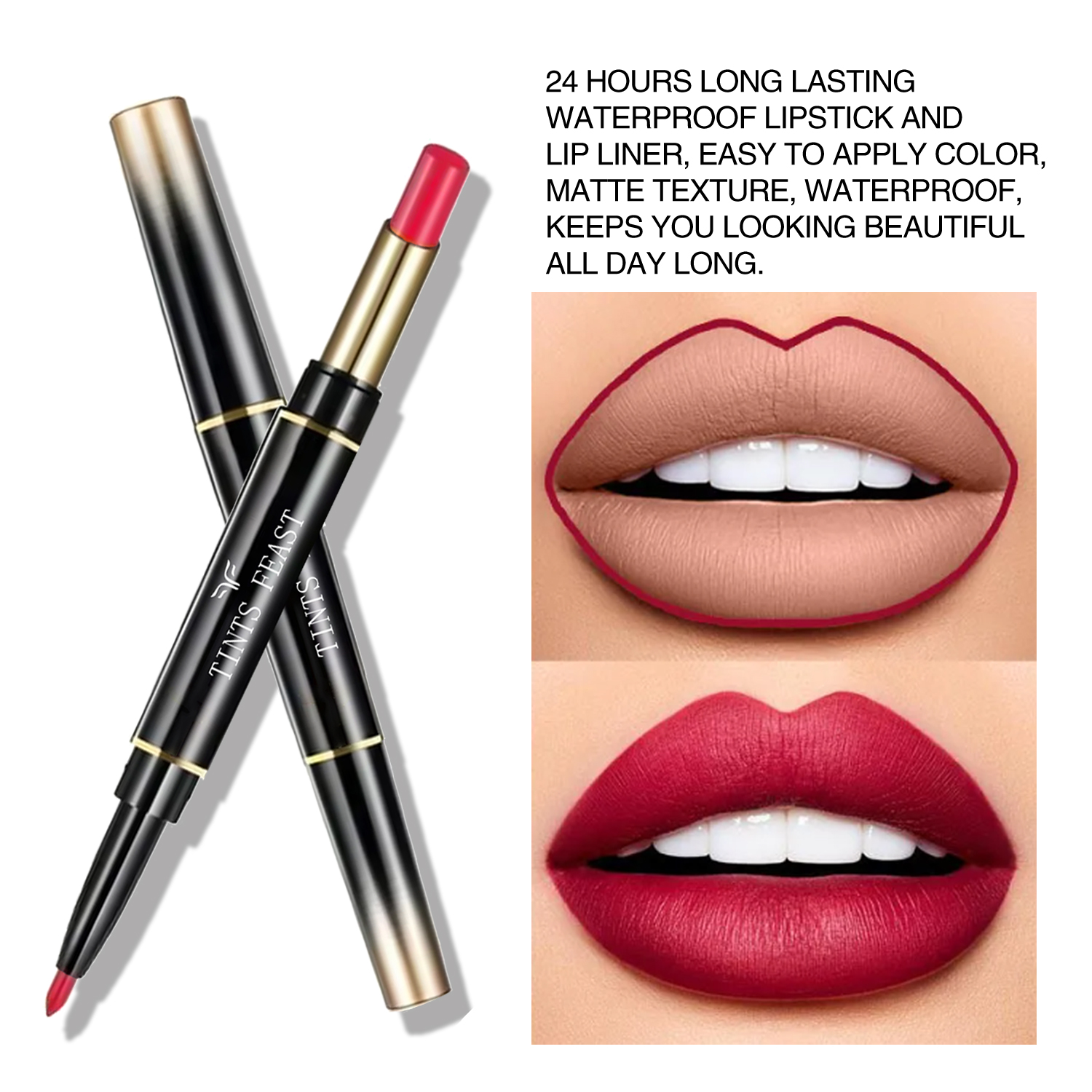 LONG LASTING WATERPROOF PIGMENT MATTE LIPSTICK PENCILS.